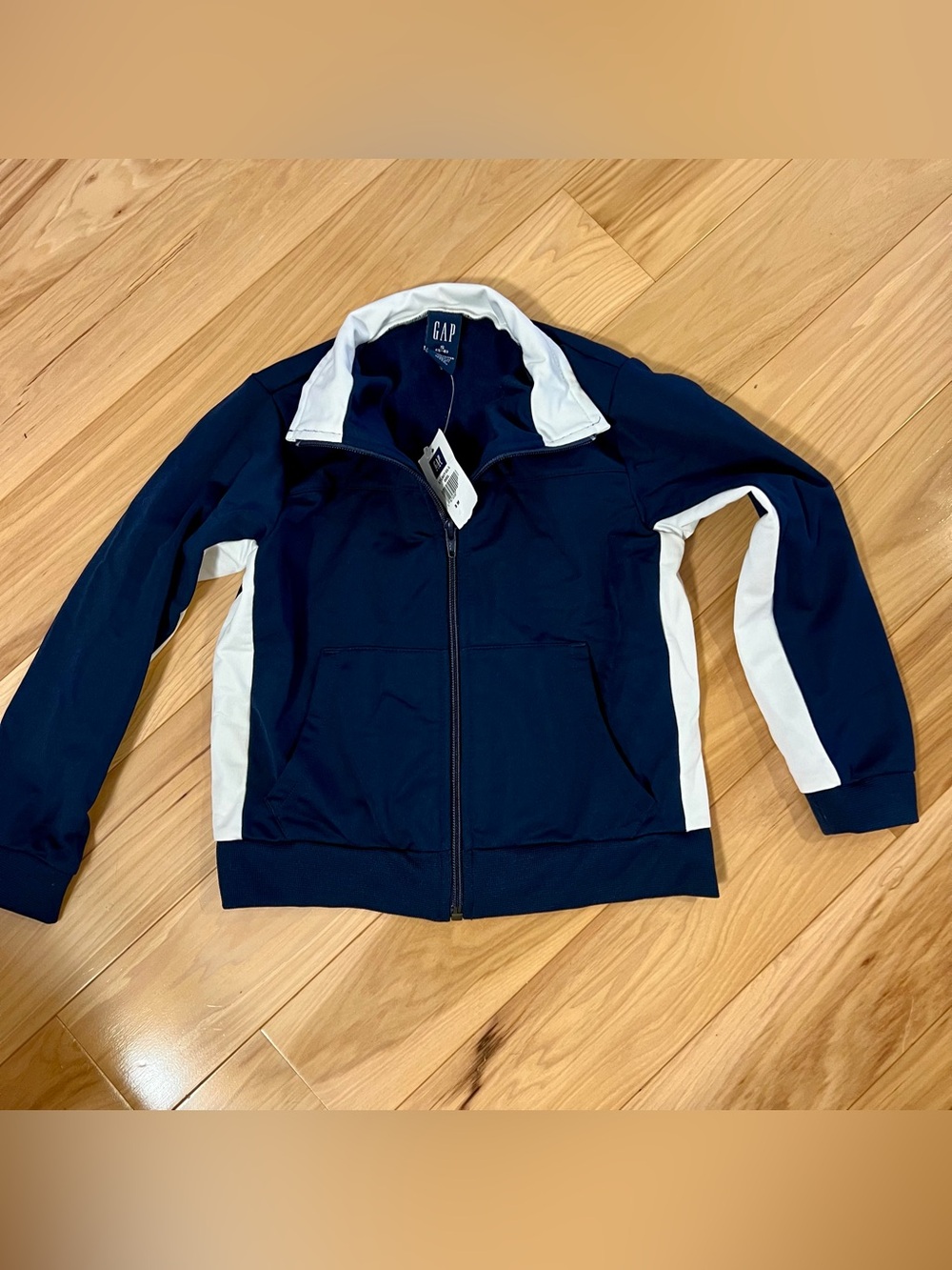 Gap kids Navy Blue Full-Zip Jacket with White Panels